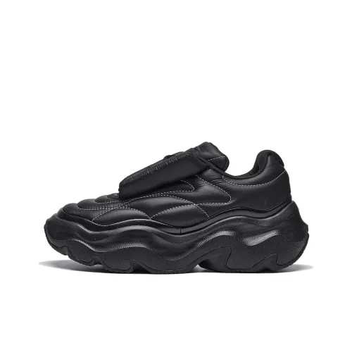 LiNing Puff Platform Anti Slip Wear Resistant Low Top Casual Shoes Women's Black