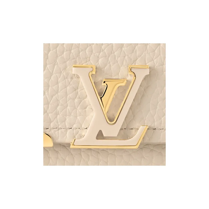 LOUIS VUITTON Cow Leather Wallet Regular Women's White-5