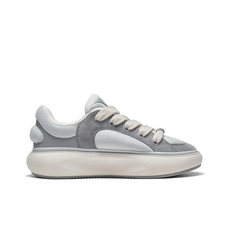 LiNing Yun You C4D Slip Resistant Cushioning Low Top Skateboard Shoes Women's Gray-1
