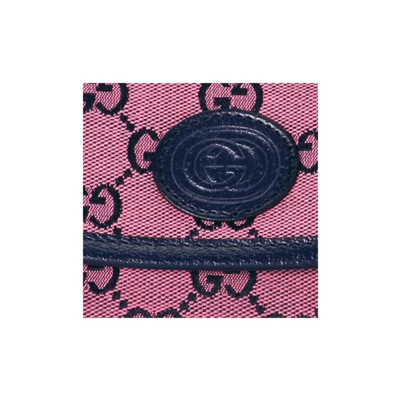 GUCCI Canvas With Leather Backpack Kids' Pink/Dark Blue-7