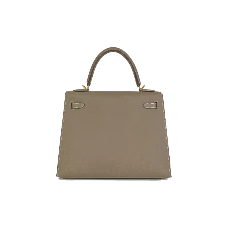 HERMES Kelly Epsom Leather Kelly Bag Handbags Regular Women's 18 Elephant Gray-2