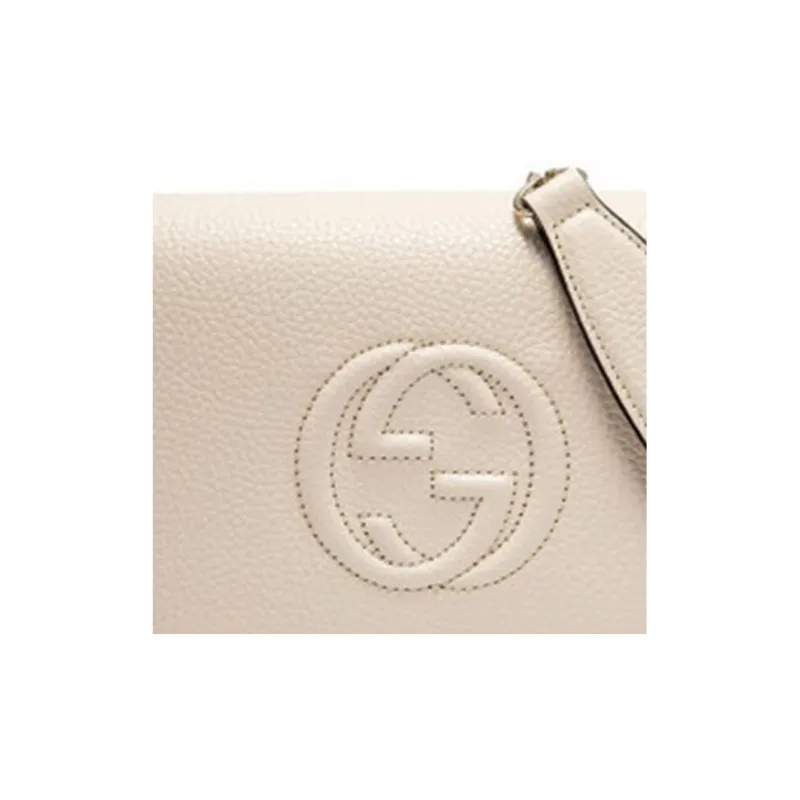 GUCCI Soho Leather Wallet, Shoulder Bag, Crossbody Bag Women's White-4