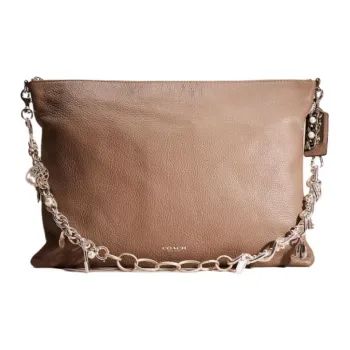 COACH Bleecker Pebble Leather Tote Bag, Shopping Bag, Shoulder Bag Large Size Women's Tan