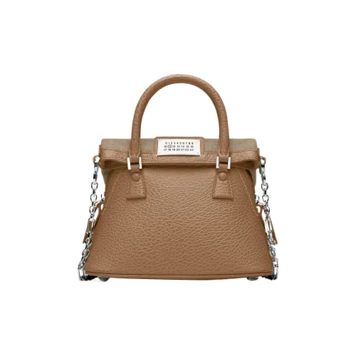 Maison Margiela 5AC Grain Calfskin Shoulder Bag, Crossbody Bag, Handbag Extra Mini Women's Camel