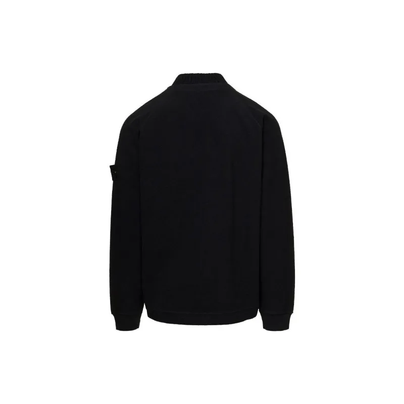STONE ISLAND Compass Motif Mock Neck Layered Sweatshirt-1