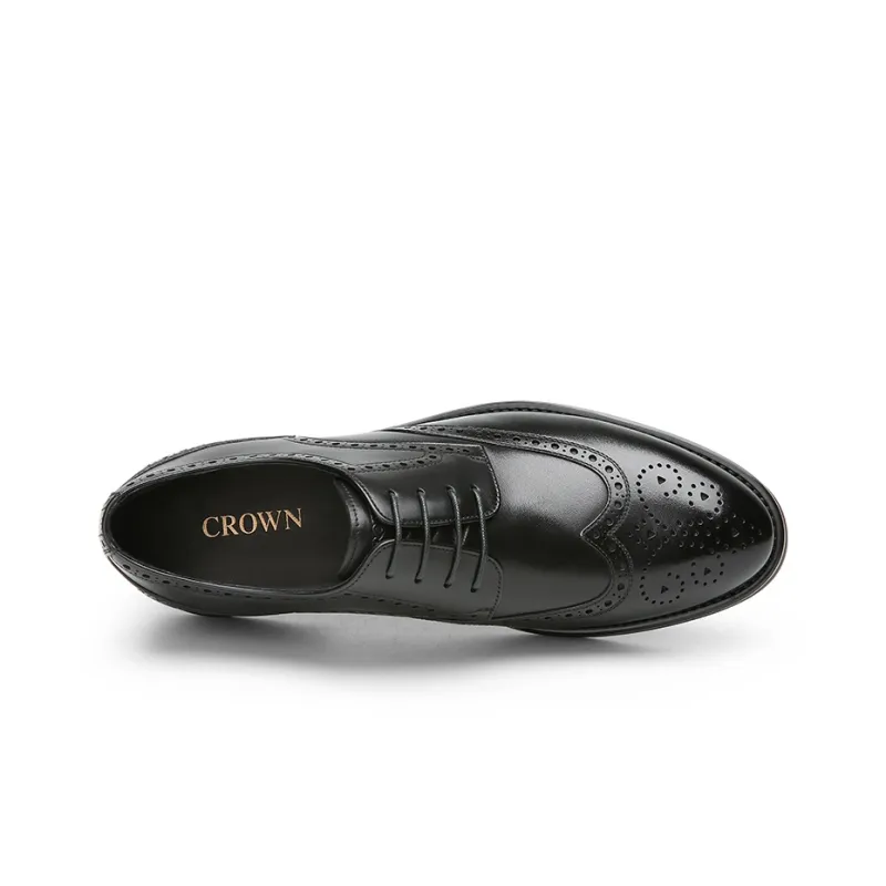 CROWN Dress Shoes Men's One Yard Larger-2