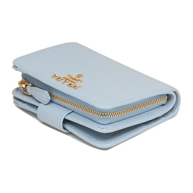 PRADA Leather Wallet Regular Women's Light Blue-2