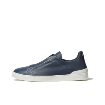 Zegna Triple Stitch Low Top Skateboard Shoes Men's Blue