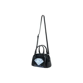 Crying Center PU Boston Bag, Handbag, Crossbody Bag Regular Unisex Black