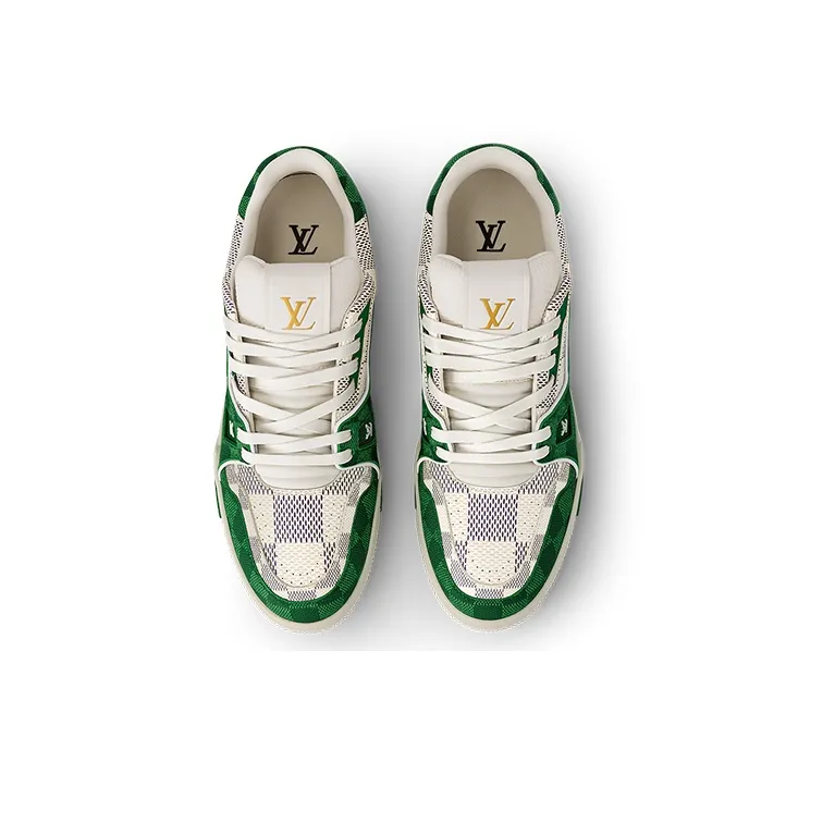 LOUIS VUITTON LV Trainer Damier White Green-2
