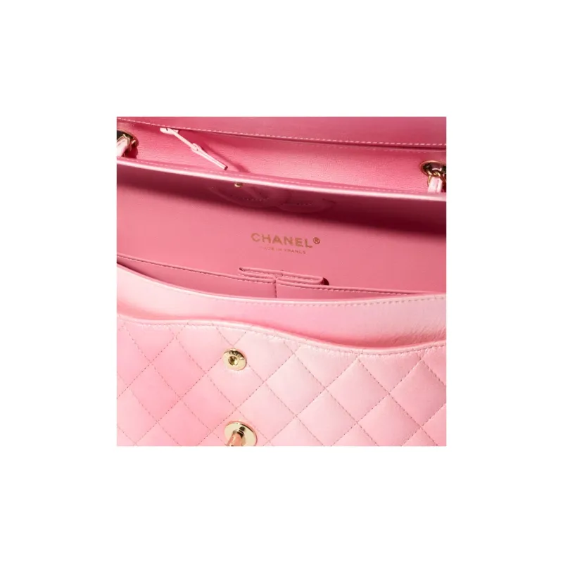 CHANEL Classic Flap CF Cloudy Pearly Goatskin Crossbody Bag, Shoulder Bag Women's Light Pink-5