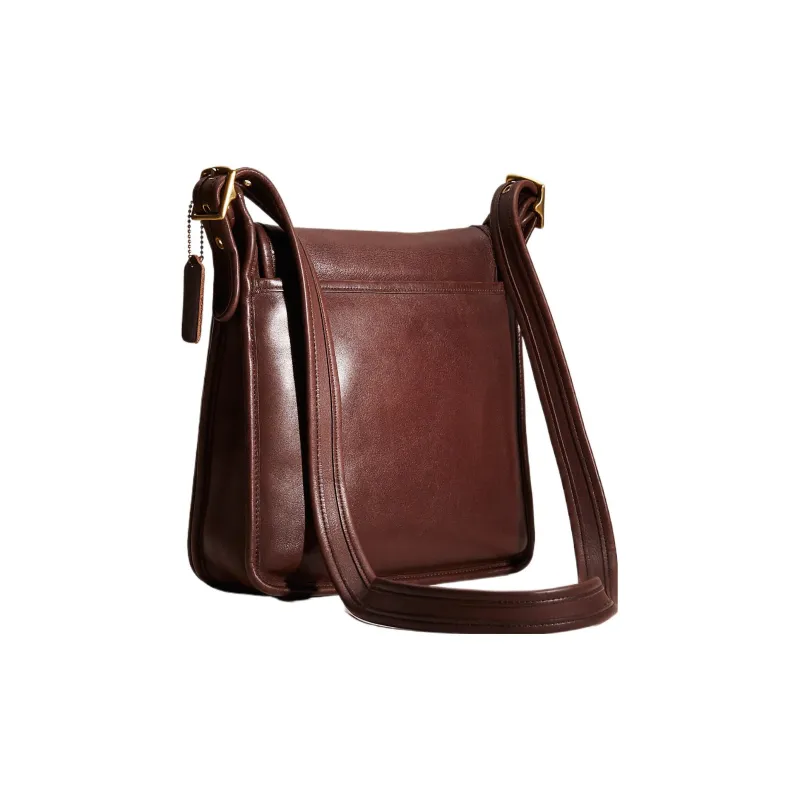 COACH Legacy Glove Tanned Leather, Leather Shoulder Bag, Crossbody Bag Unisex Mahogany Brown-1