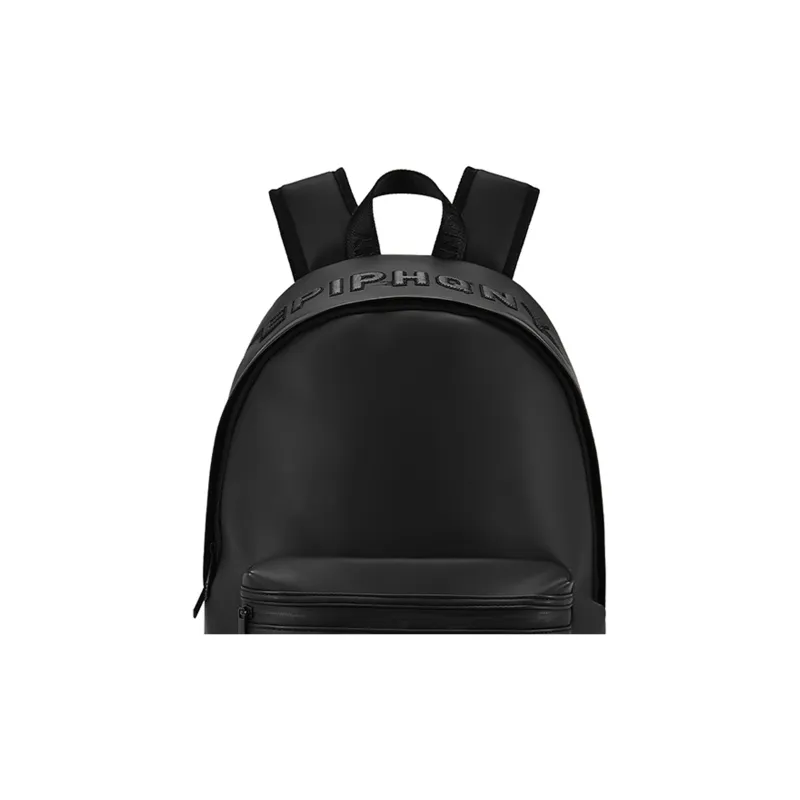 EPIPHQNY PU Leather Backpack Medium Size Unisex Black-3