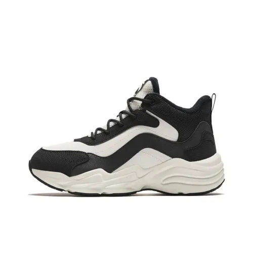 Anta Cushioning Wear Resistant Low Top Running Shoes Women's Black White