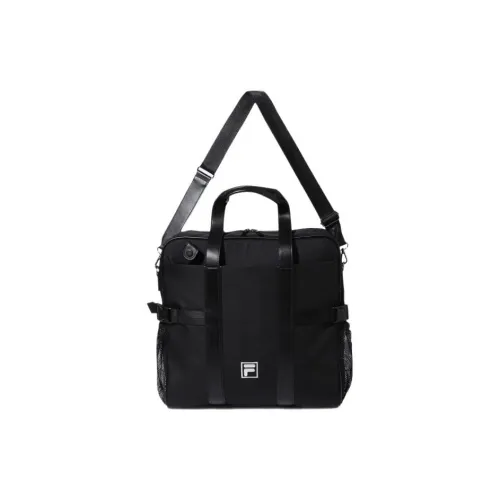 FILA Nylon With Polyurethane Racket Bag, Shoulder Bag, Crossbody Bag, Handbag Regular Unisex Black
