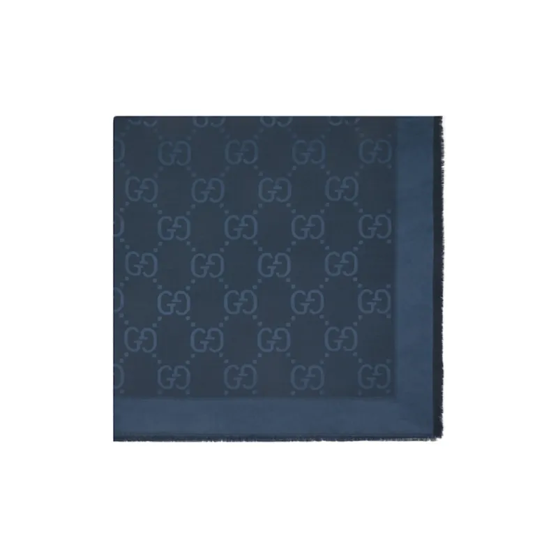 GUCCI Gg Jacquard Frayed Edge Shawl-1