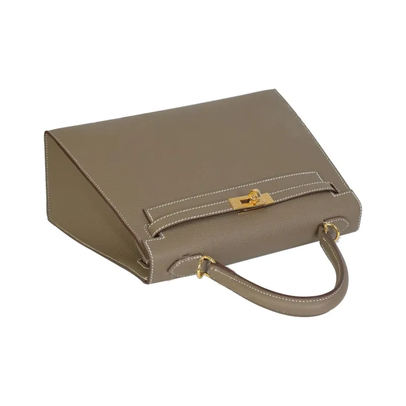 HERMES Kelly Epsom Leather Kelly Bag Handbags Regular Women's 18 Elephant Gray-3