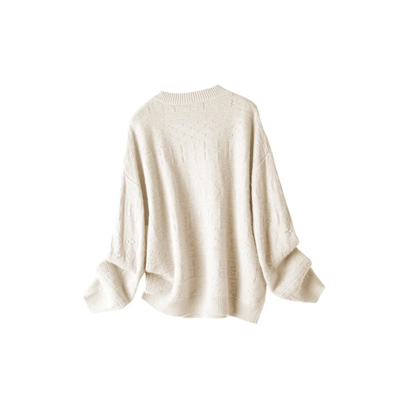 H YXIANG Cashmere Sweaters Women's White-1