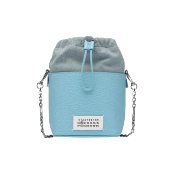 Maison Margiela 5AC Grain Calfskin Bucket Bags Crossbody Bag, Shoulder Bag Women's Light Blue