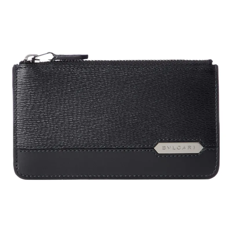 BVLGARI Leather Wallet Men's Black-0