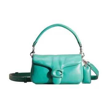 COACH Pillow Nappa Leather Pillow Bag Handbag Shoulder Bag Small Size Women's Bright Green