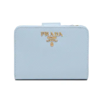 PRADA Leather Wallet Regular Women's Light Blue