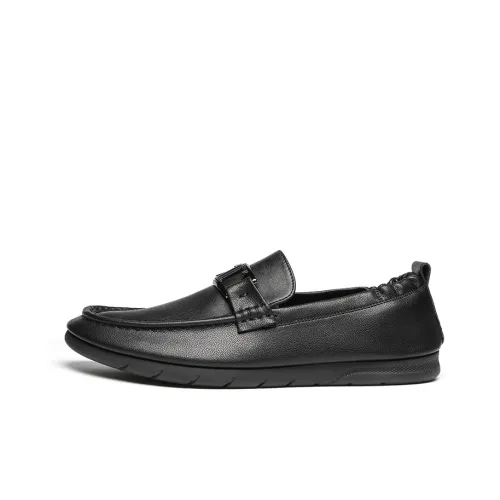 HUANAI Men's Casual Shoes Men Low-Top Black