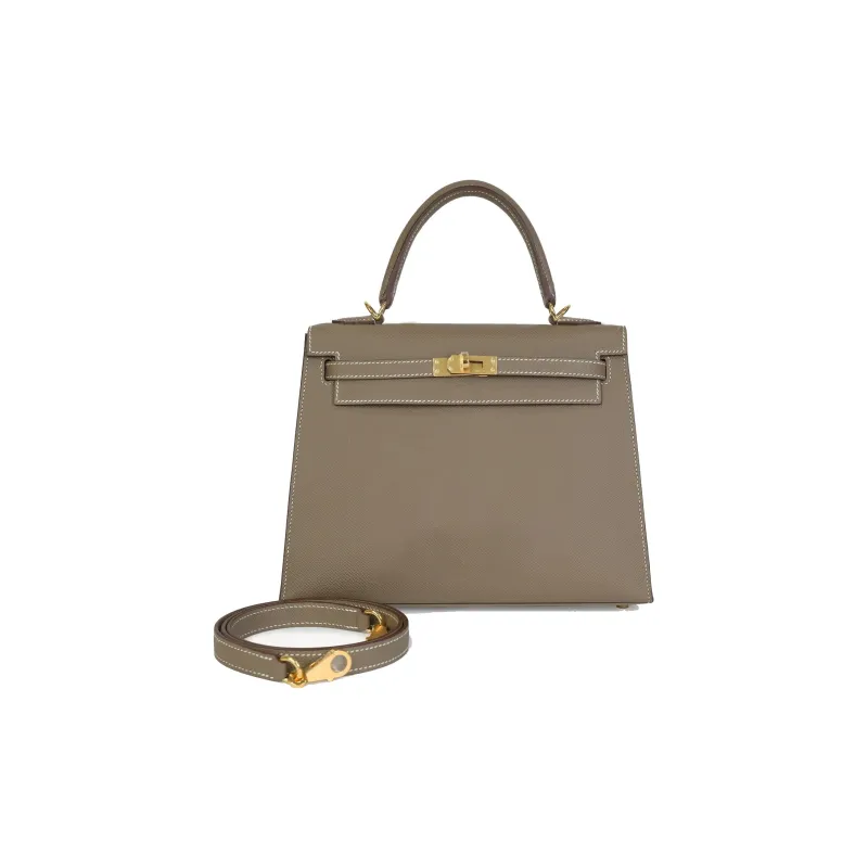HERMES Kelly Epsom Leather Kelly Bag Handbags Regular Women's 18 Elephant Gray-0
