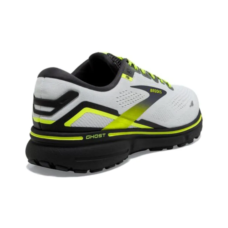 Brooks Ghost 15 Running Shoes Men Low Top Gray Yellow-3