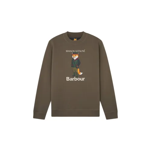 Barbour X Maison Kitsune Sweatshirts Unisex Green