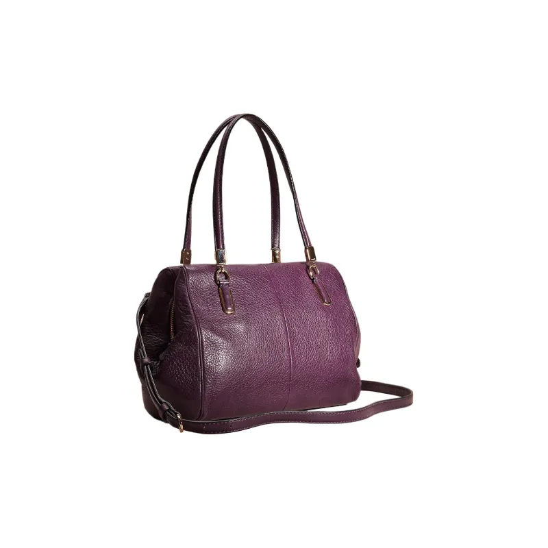 COACH Madison Leather Briefcase Shoulder Bag Crossbody Bag Handbag Small Size Women's Purple-1