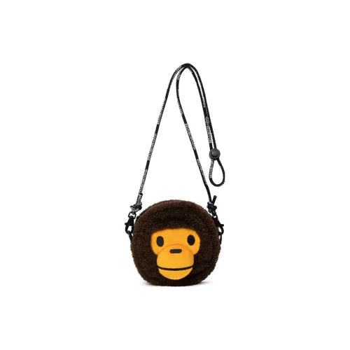 A BATHING APE Plush Shoulder Bag Crossbody Bag Mini Women's Brown