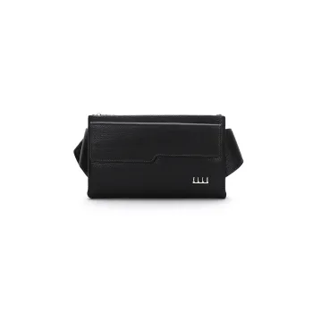 ELLE HOMME Top Grain Cow Leather Messenger Bag, Sling Bag, Small Crossbody Bag, Fanny Pack Regular Men's Solid Color