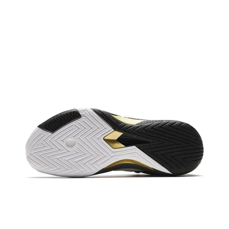 Anta Quick Battle 5 Cushioning Wear-Resistant Mid-Top Basketball Shoes Men's Black White-4