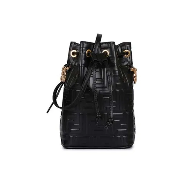 FENDI Mon Tresor Calfskin Bucket Bag, Shoulder Bag, Crossbody Bag, Handbag Mini Women's Black-1