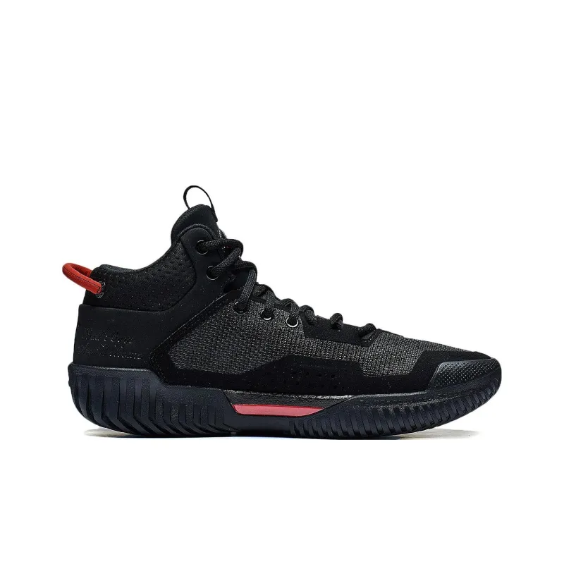 LiNing Badfive 3 Anti Slip Wear Resistant Mid Top Basketball Shoes Men's Black-1