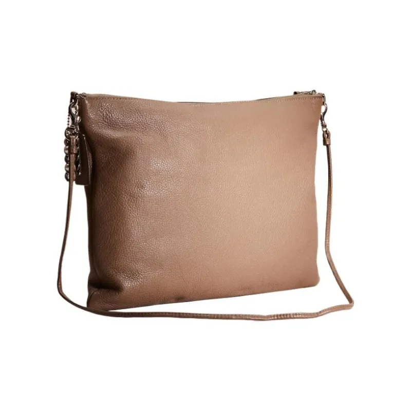 COACH Bleecker Pebble Leather Tote Bag, Shopping Bag, Shoulder Bag Large Size Women's Tan-2