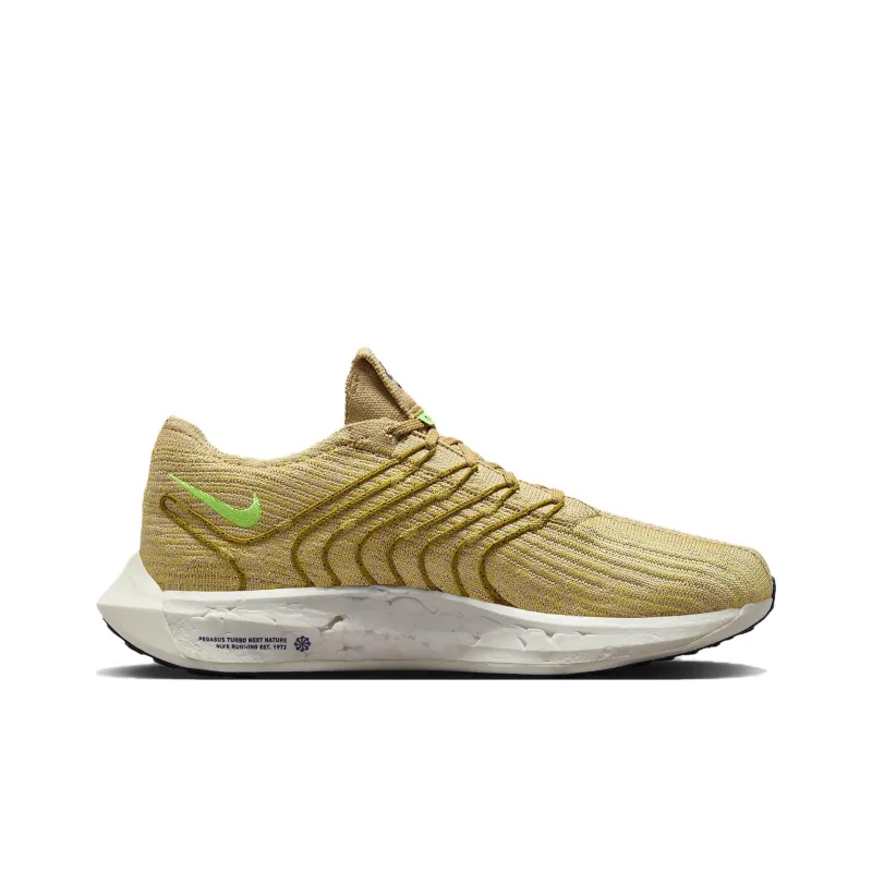 Nike Pegasus Turbo Next Nature Road Running Shoes 'Sesame Buff Gold Bronzine Lime Blast'-1