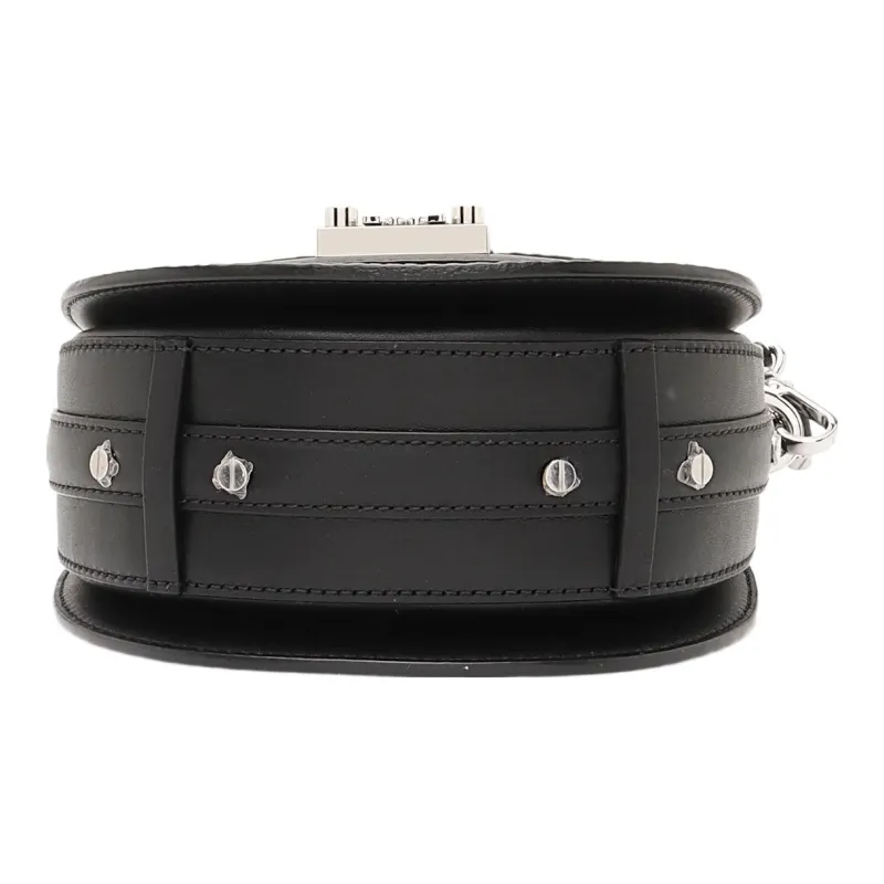 MCM Patricia Visetos Cow Leather, Artificial Leather Saddle Bag Handbag, Shoulder Bag, Crossbody Bag Mini Women's Black-4