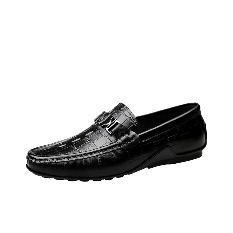 CKVUSAMG Gommino Loafers Unisex Black/White/Brown-1