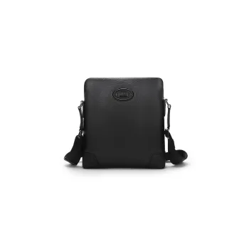 ELLE HOMME Cow Leather Crossbody Bag Men's Black