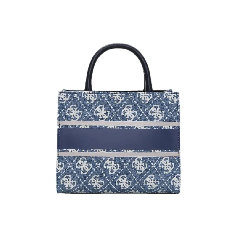 GUESS Synthetic Leather Tote Bag Shopping Bag Shoulder Bag Crossbody Bag Handbag Medium Size Women's Blue-2