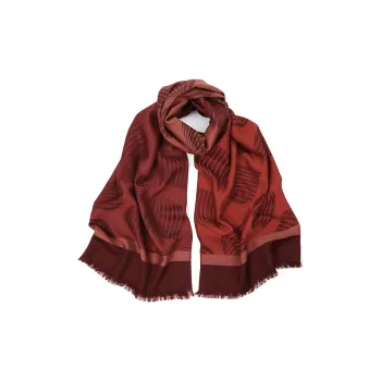 MARJAKURKI Red Scarf Atmosphere Advanced Warm Outdoor Harvest Greeting Card Elegant Style Women's