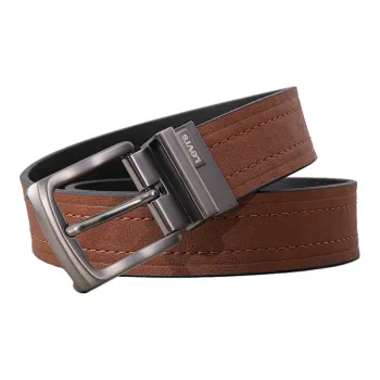 Levis Metal Pin Buckle Leather Belts Men's Brown Width 3.7cm