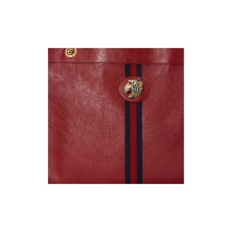 GUCCI Leather Portable Crossbody Bag Shoulder Bag Large Size Women's Red-7