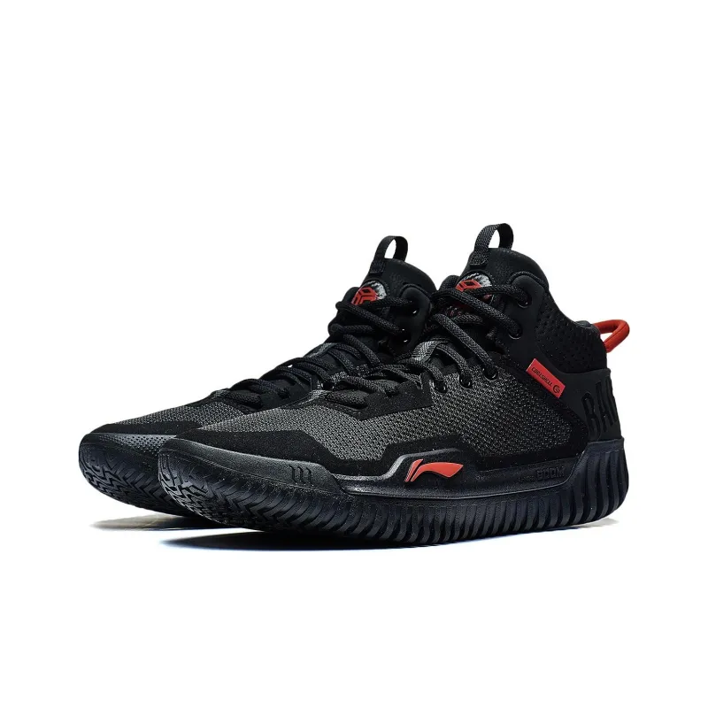 LiNing Badfive 3 Anti Slip Wear Resistant Mid Top Basketball Shoes Men's Black-2