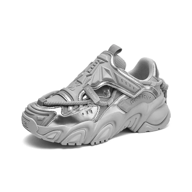 SK.TRIP Mecha Low-Top Chunky Sneakers Men's Titanium Gray-1