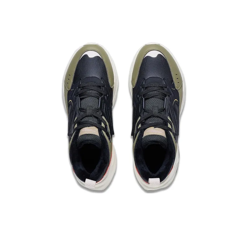 LiNing Defender Anti Slip Wear Resistant Mid Top Casual Shoes Men's Black Green-3