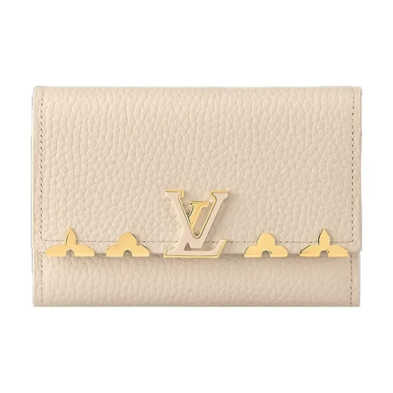 LOUIS VUITTON Cow Leather Wallet Regular Women's White-0