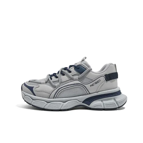 RENBEN Chunky Sneakers Women's Low-Top Gray